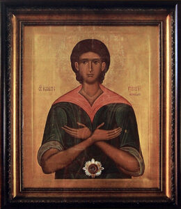 Икона праведного Иоанна Русского, исповедника с частицей мощей